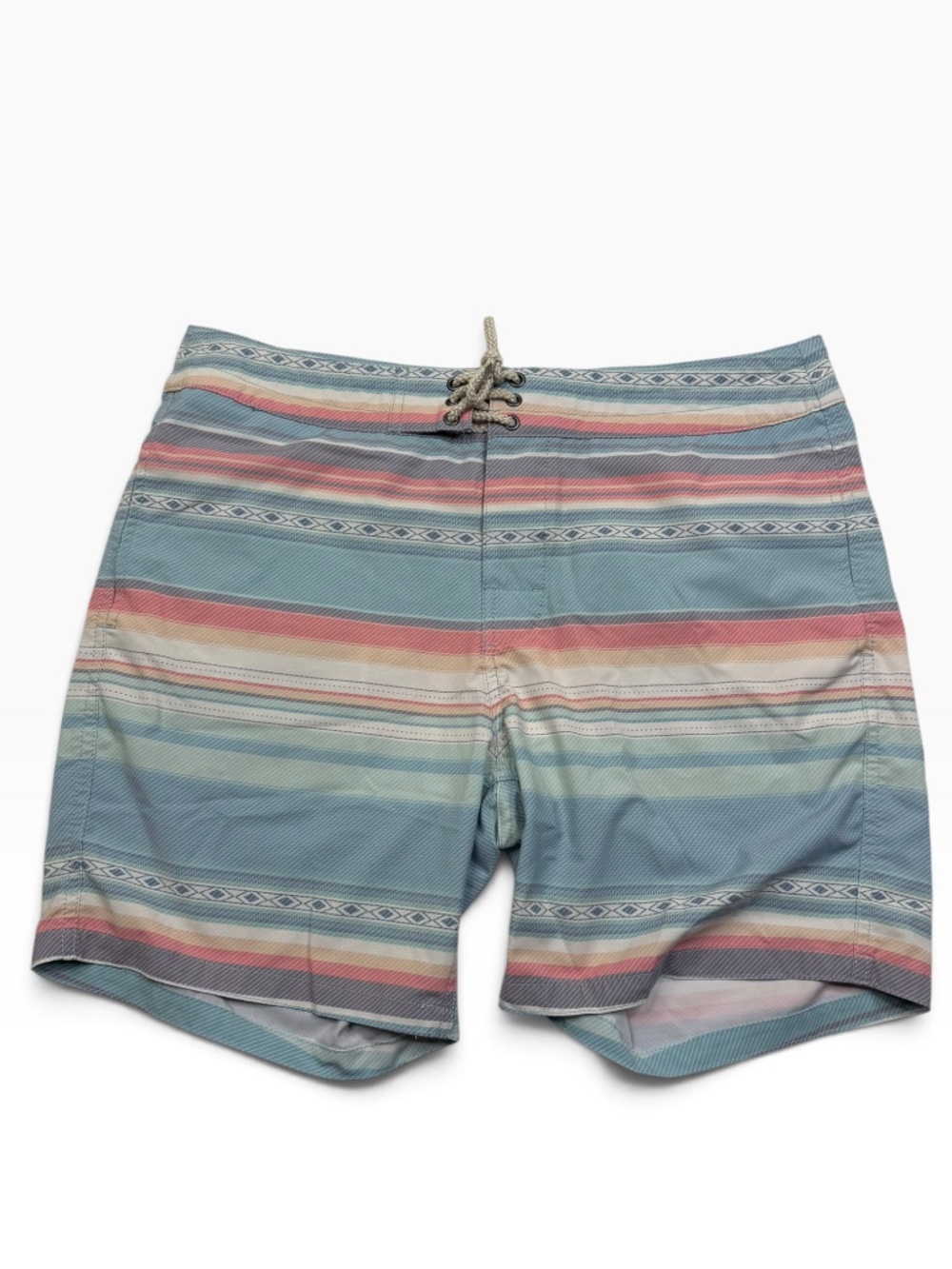 Faherty Classic Boardshorts Mens 34 Multicolor Striped Swim Trunks 7"